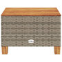 Voir la diapositive 4 : VIDAXL Table de jardin gris 55x55x36 cm resine tressee et bois acacia