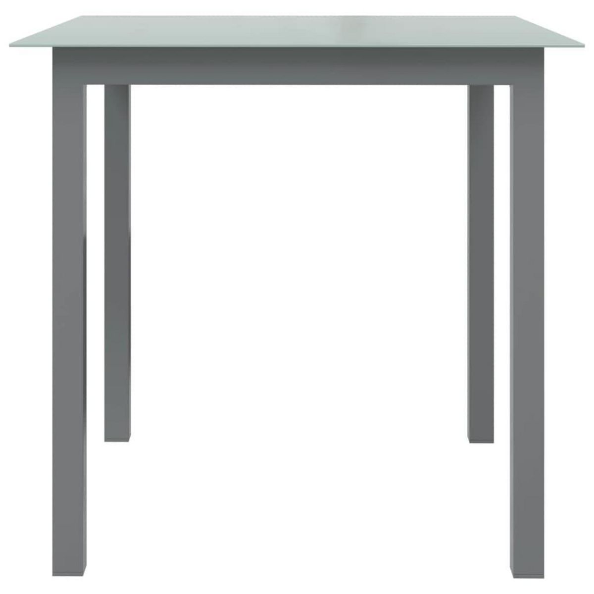 VIDAXL Table de jardin Gris clair 80x80x74 cm Aluminium et verre