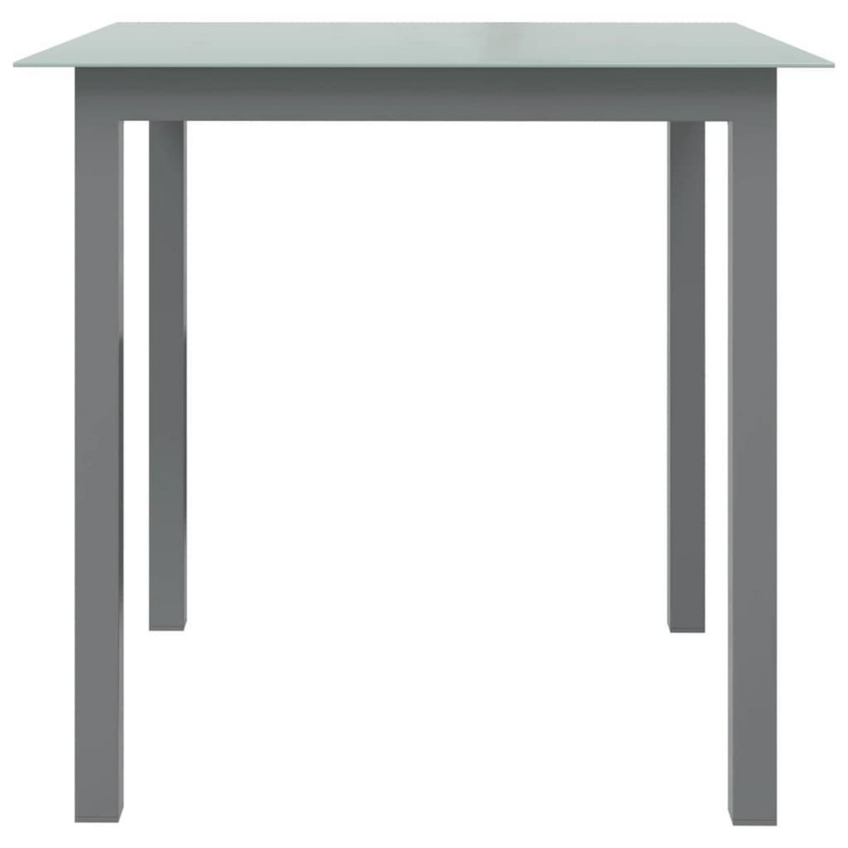 VIDAXL Table de jardin Gris clair 80x80x74 cm Aluminium et verre