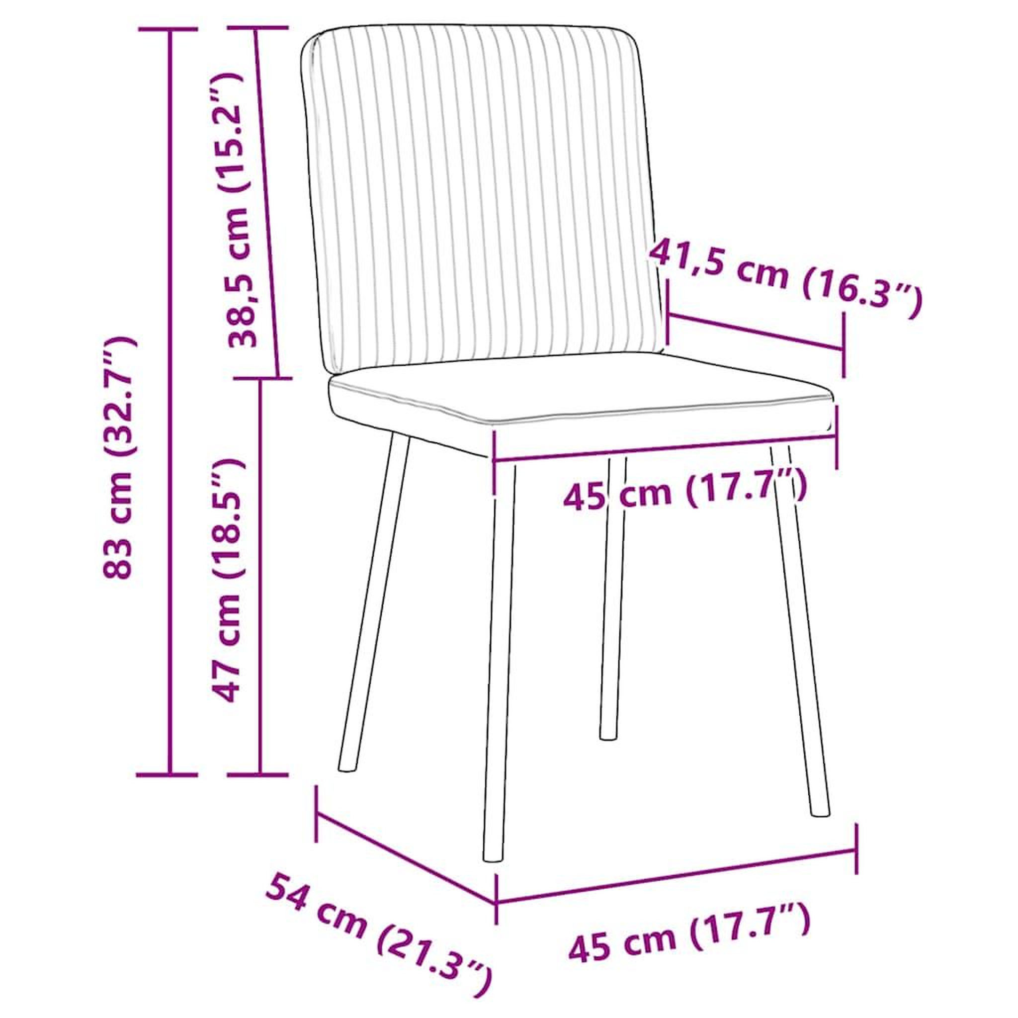Voir la diapositive 6 : VIDAXL Chaises a manger lot de 2 Rouge bordeaux Velours