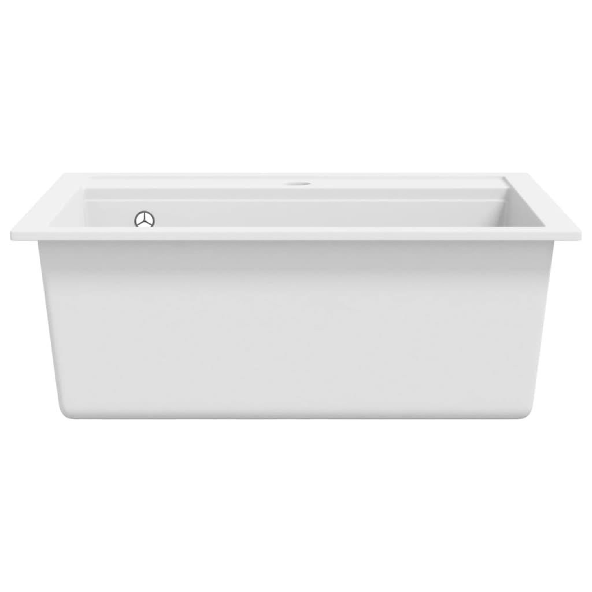 Voir la diapositive 5 : VIDAXL Evier de cuisine Granit Seul lavabo Blanc