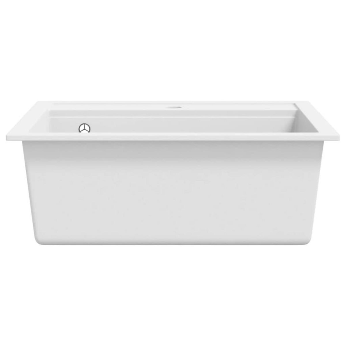 VIDAXL Evier de cuisine Granit Seul lavabo Blanc
