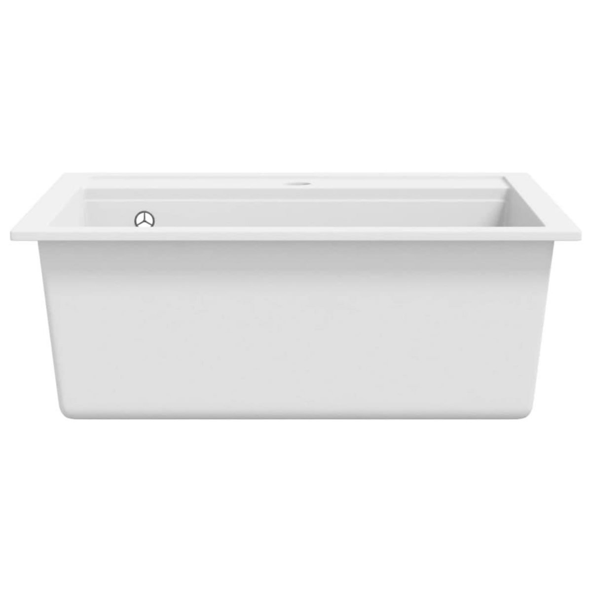 VIDAXL Evier de cuisine Granit Seul lavabo Blanc
