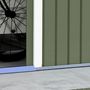 Voir la diapositive 5 : OUTSUNNY Abri de jardin - remise pour outils - cabanon double porte coulissante - fondation incluse - dim. 277L x 191l x 192H cm - tôle d'acier ondulée vert clair