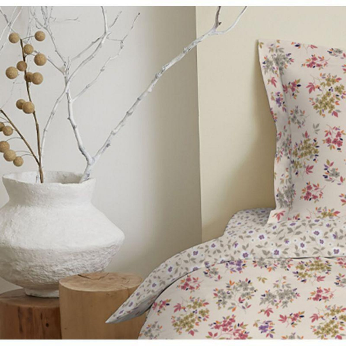 COTON PUR Parure de draps 4 pièces pour lit 160 x 200 cm  Grande largeur  Tanya multicolore