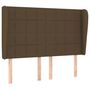 Voir la diapositive 2 : VIDAXL Tete de lit avec oreilles Marron fonce 147x23x118/128 cm Tissu