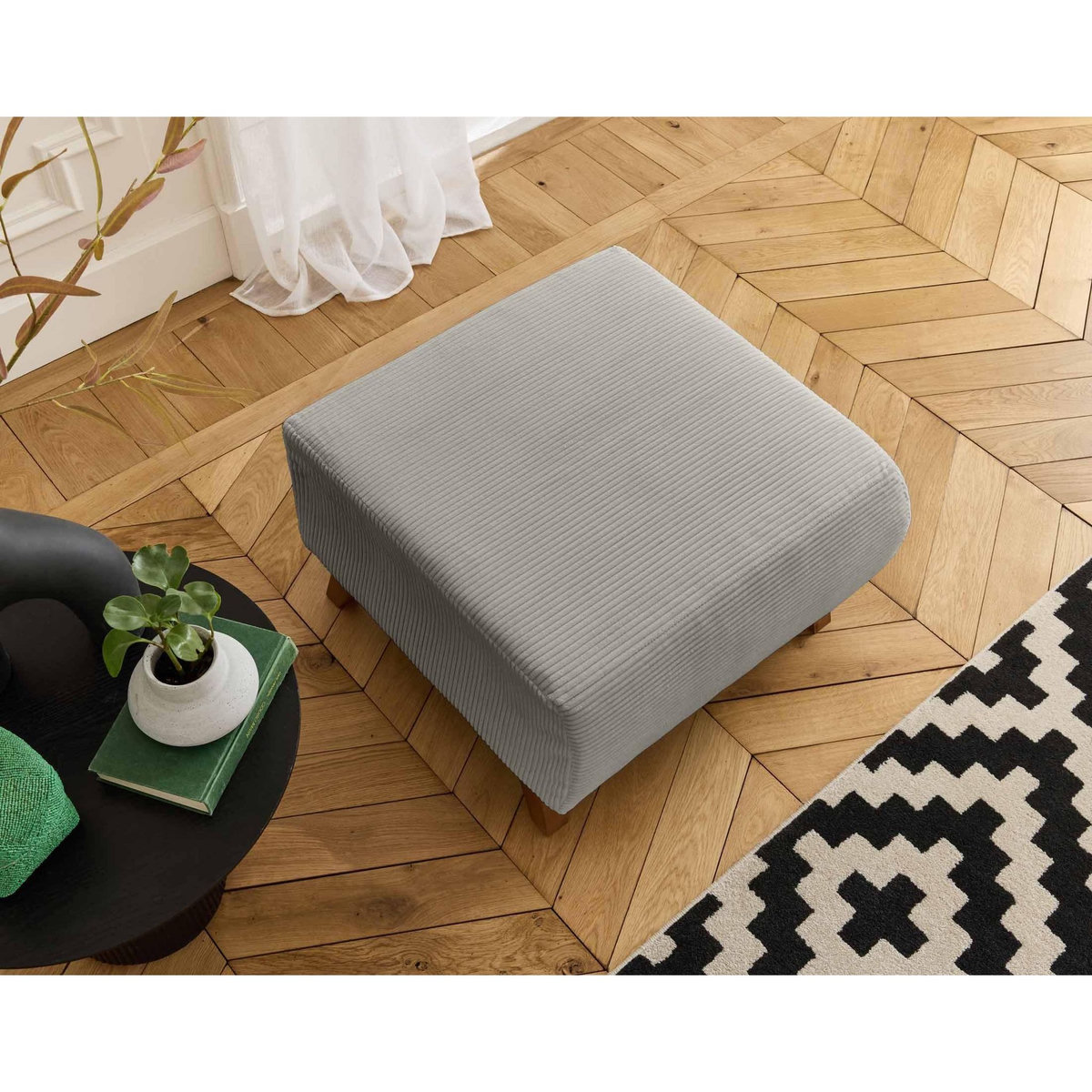 BEST MOBILIER Cristal - pouf modulable - 65 cm - en velours côtelé