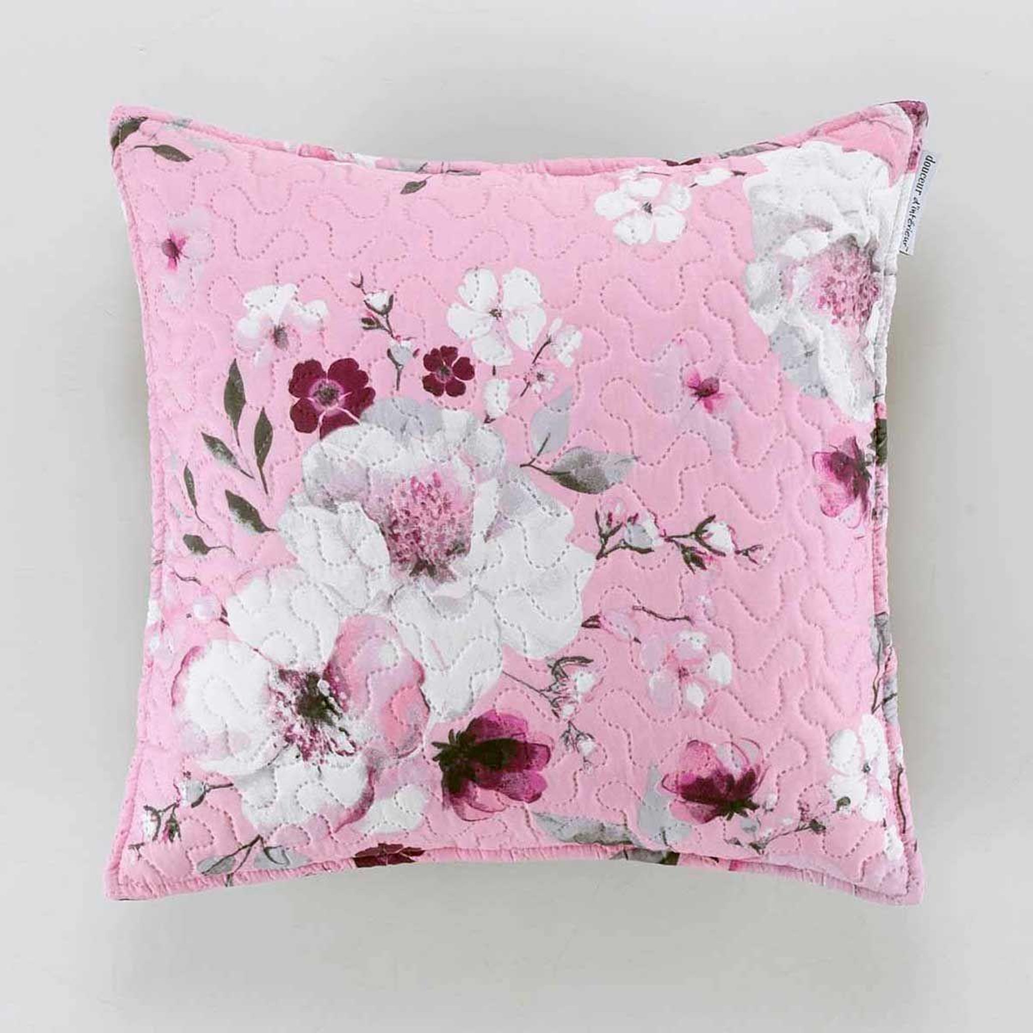 Voir la diapositive 2 : Douceur d'Intérieur Housse de coussin  velvet flower  60x60cm rose