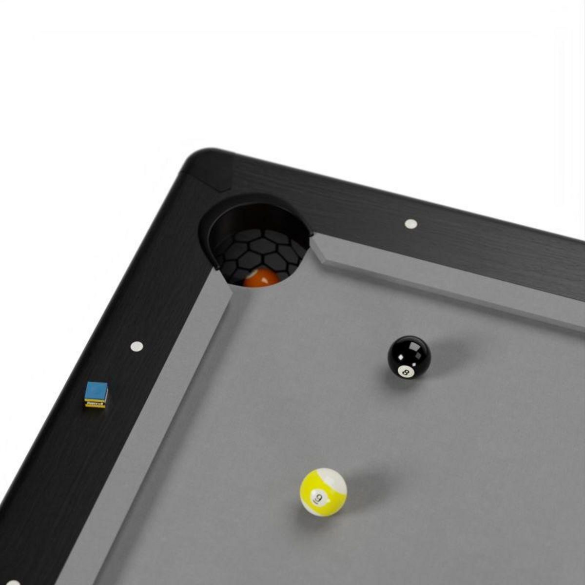 SOKKER Billard Américain convertible table 6 places KITBILL 6Ft - 206,5 x 116,5 x 80 cm Plateau dînatoire et accessoires inclus - Noir