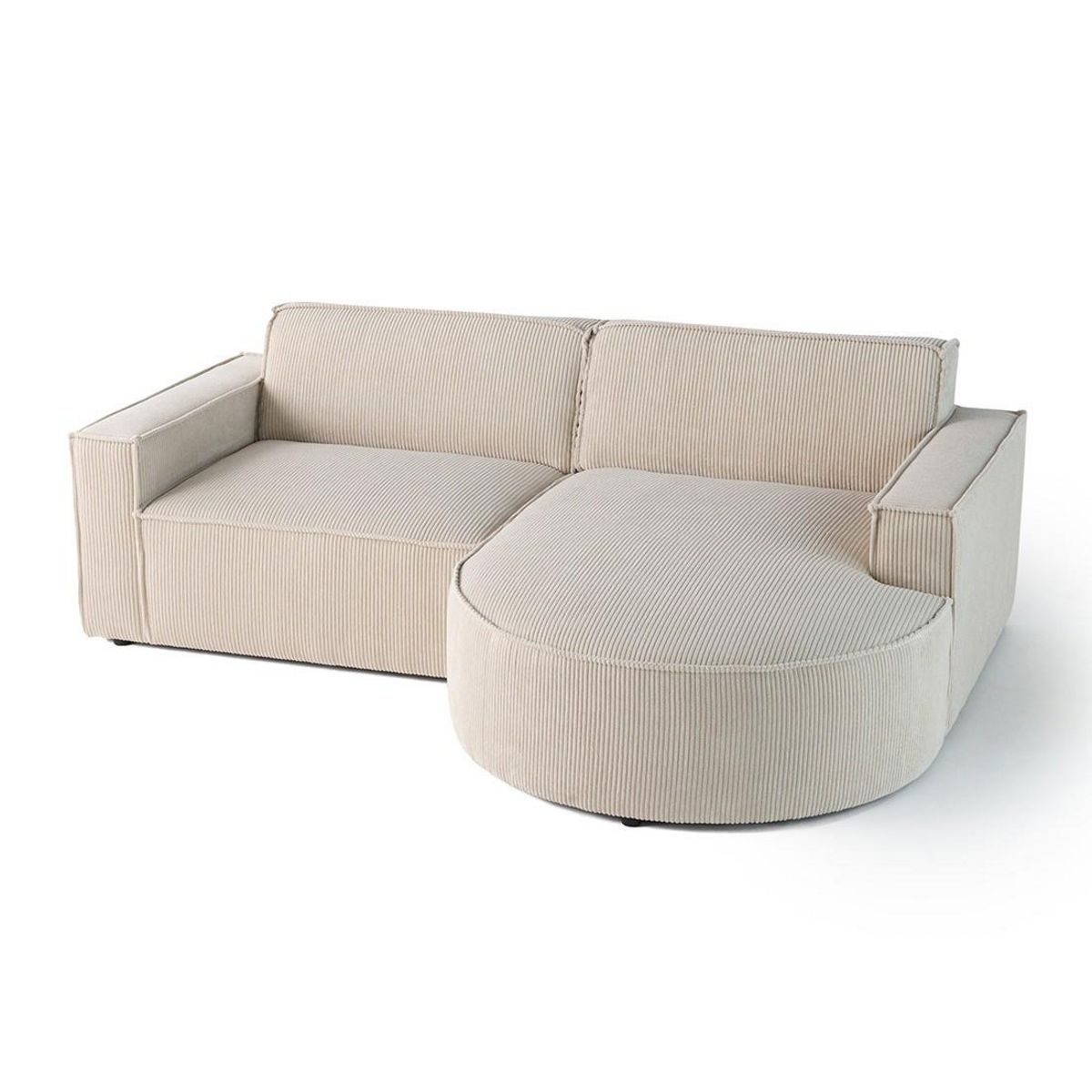 LISA DESIGN Spiaggia - canapé d'angle droit - 4 places - en velours côtelé