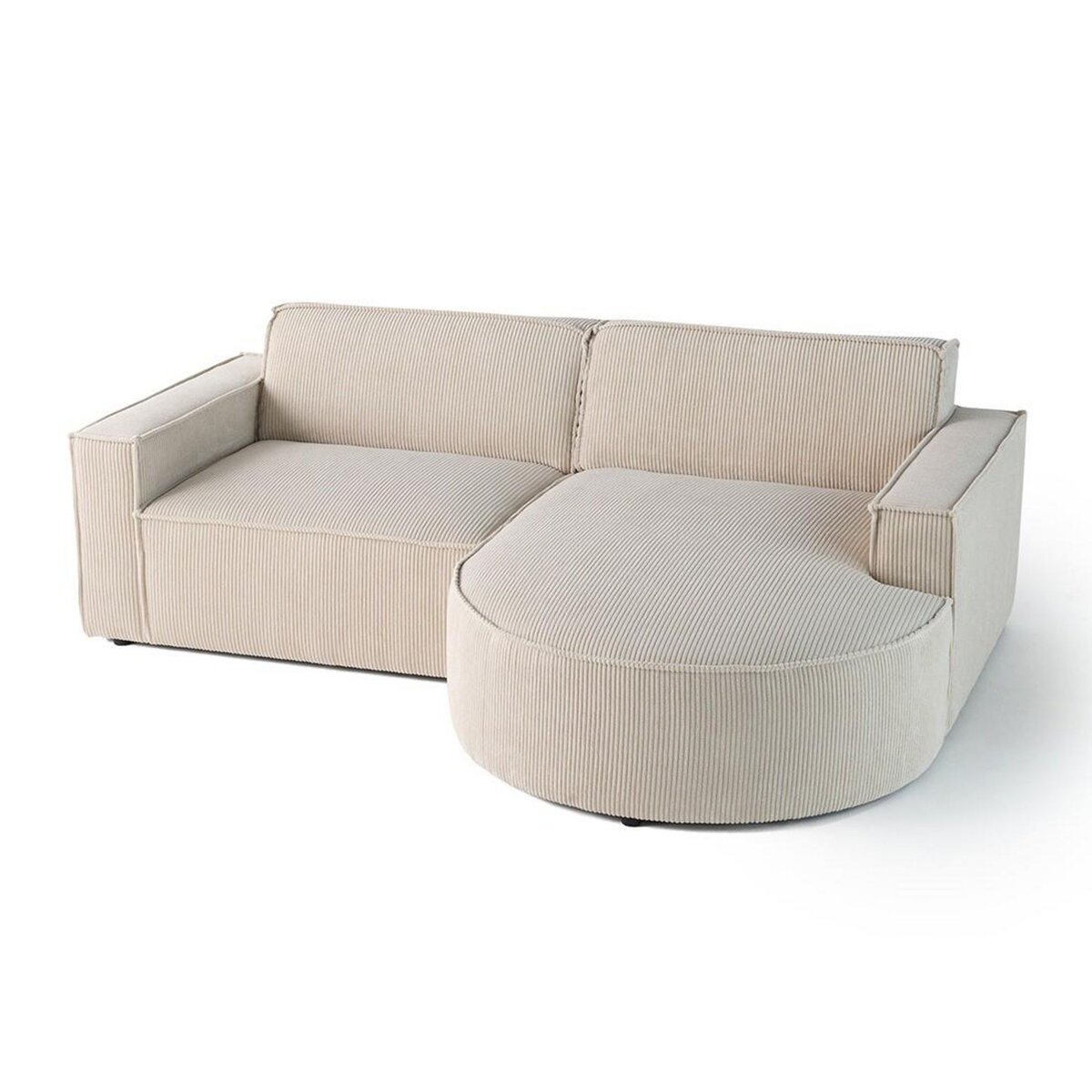 LISA DESIGN Spiaggia - canapé d'angle droit - 4 places - en velours côtelé