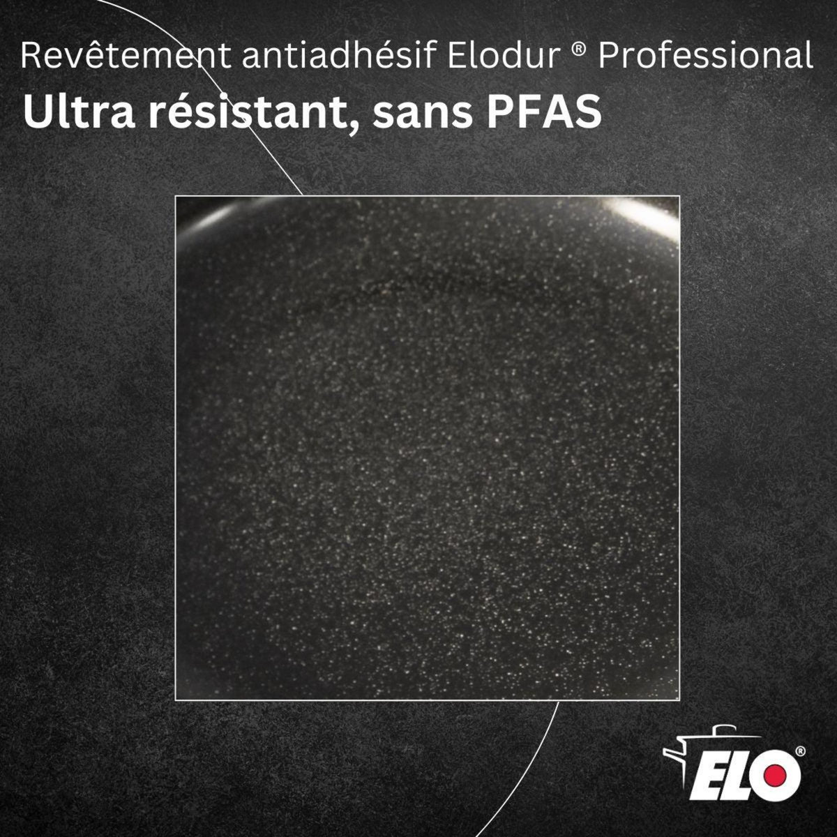 ELO Sautoir 28 cm en acier inoxydable 18/10 antiadhésif Elo Citrin