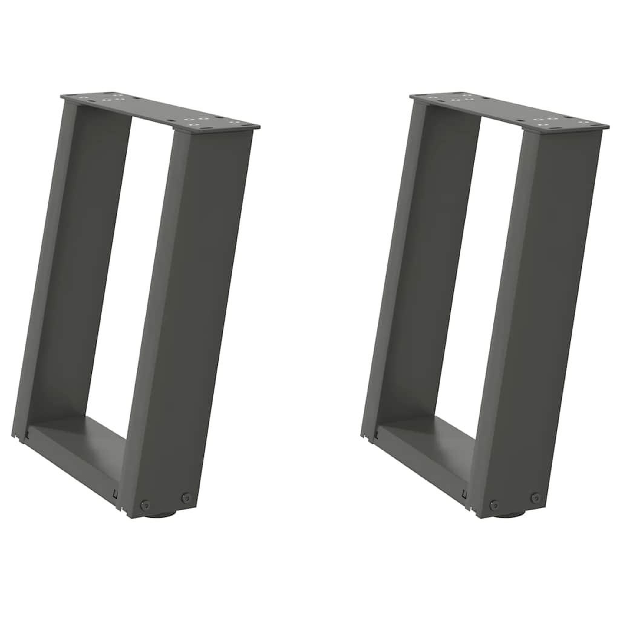 Voir la diapositive 2 : VIDAXL Pieds de table basse forme de U 2 pcs anthracite 28x(42-43) cm