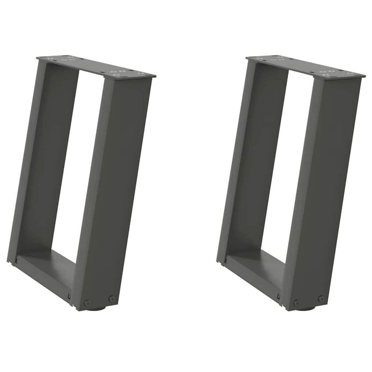 VIDAXL Pieds de table basse forme de U 2 pcs anthracite 28x(42-43) cm