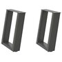 Voir la diapositive 2 : VIDAXL Pieds de table basse forme de U 2 pcs anthracite 28x(42-43) cm