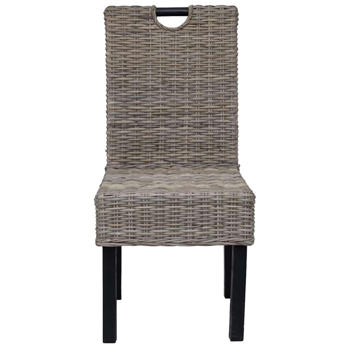 VIDAXL Chaises a manger lot de 2 rotin Kubu bois de manguier