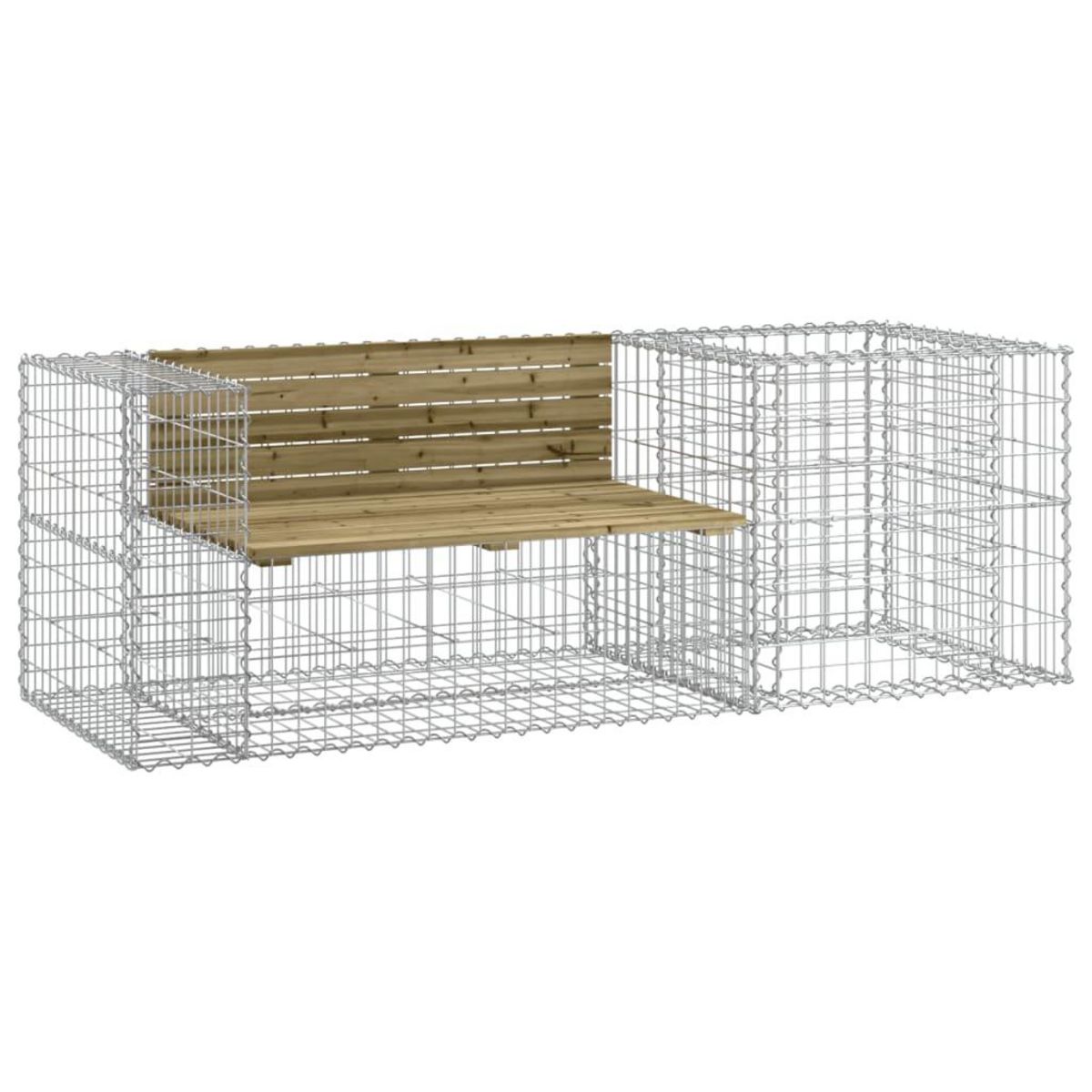 VIDAXL Banc de jardin avec panier en gabion bois de pin impregne