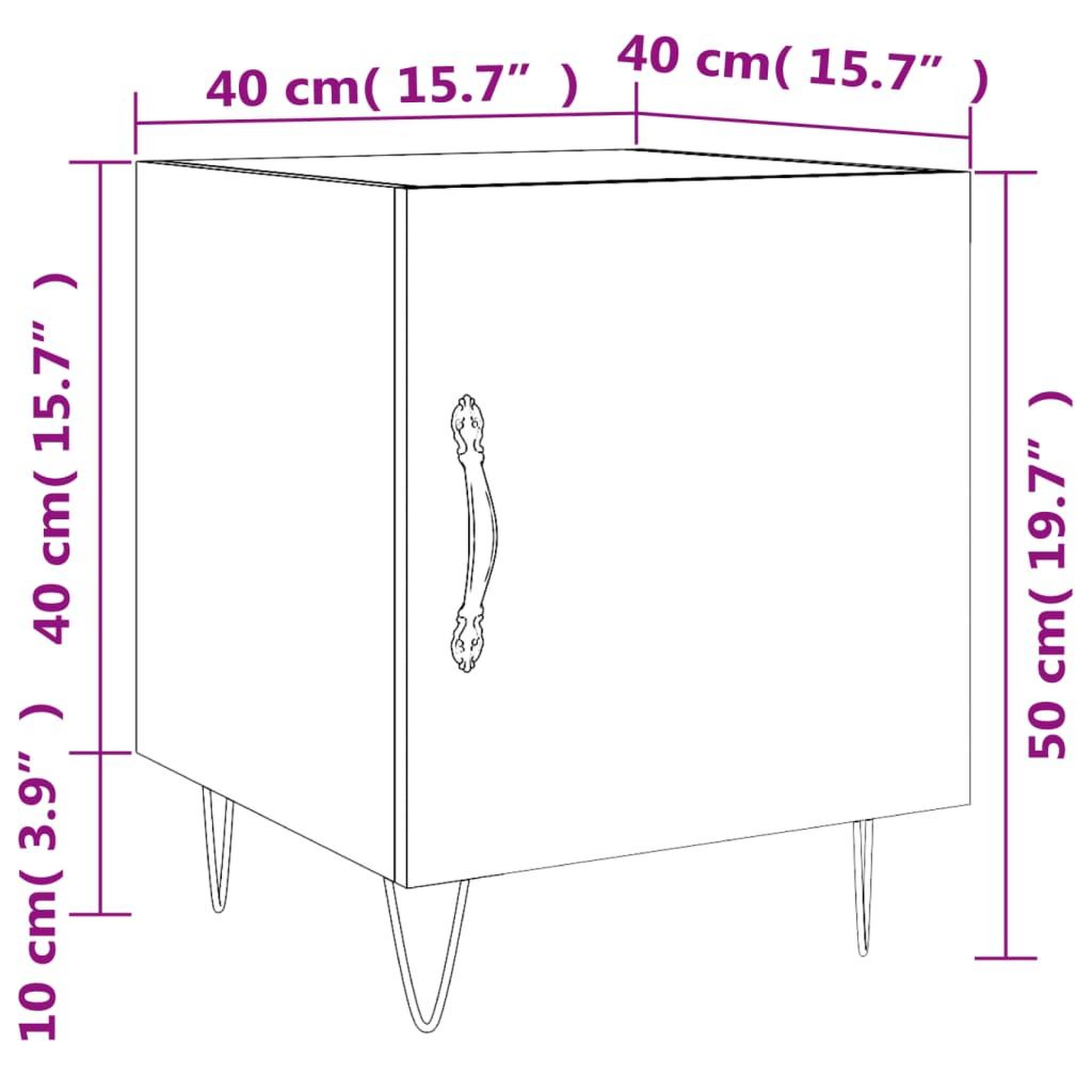Voir la diapositive 6 : VIDAXL Tables de chevet 2 pcs noir 40x40x50 cm bois d'ingenierie