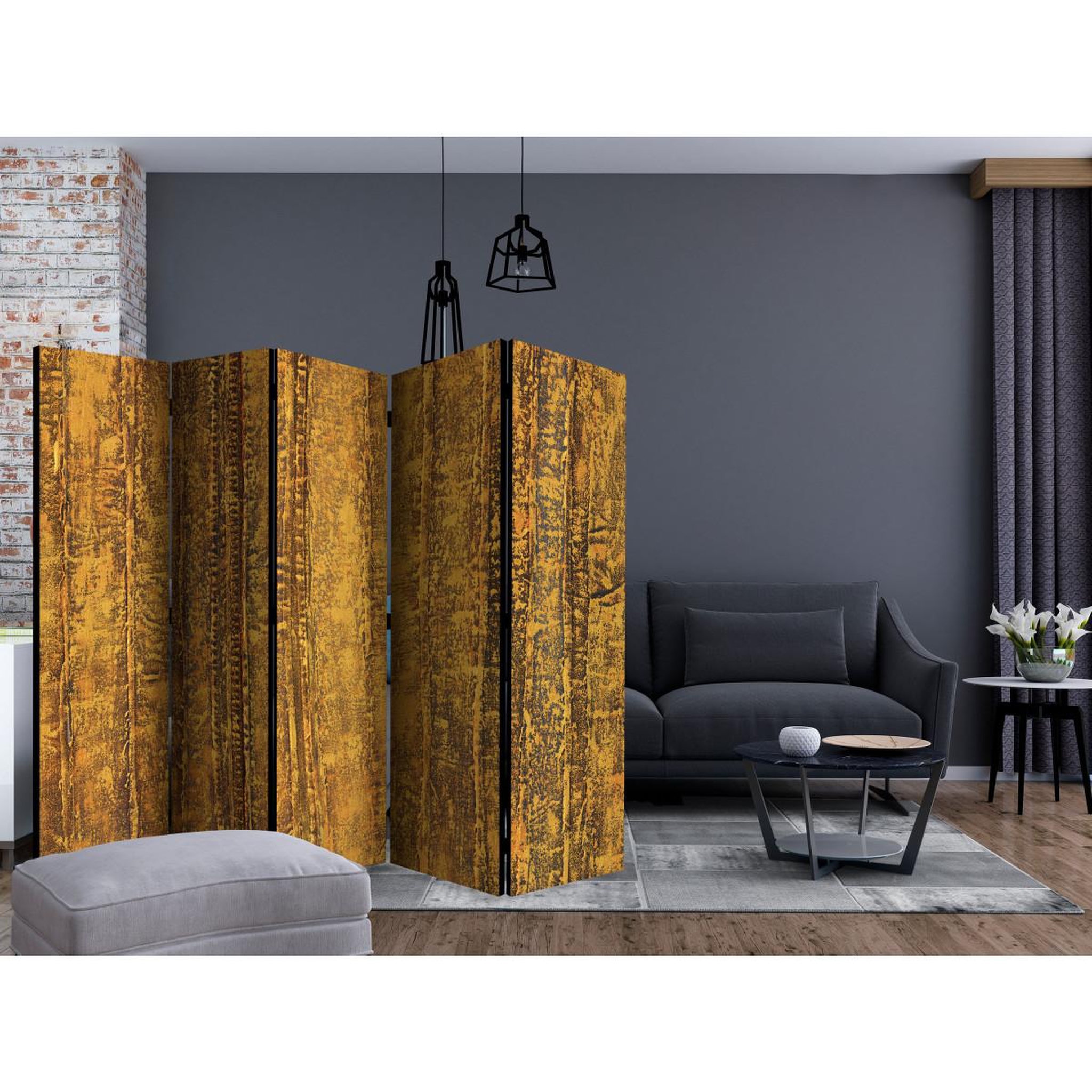 Voir la diapositive 2 : Paris Prix Paravent 5 volets  golden chamber  172x225cm