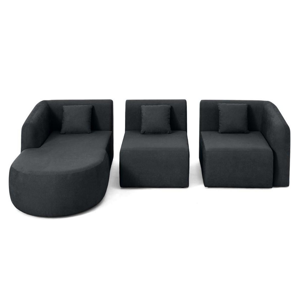 LISA DESIGN Ikare - canapé modulable d'angle gauche - 4 places - en tissu