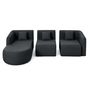 Voir la diapositive 2 : LISA DESIGN Ikare - canapé modulable d'angle gauche - 4 places - en tissu