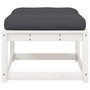 Voir la diapositive 5 : VIDAXL Repose-pied de jardin avec coussins blanc bois de pin massif
