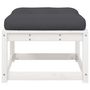 Voir la diapositive 5 : VIDAXL Repose-pied de jardin avec coussins blanc bois de pin massif