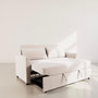 Voir la diapositive 3 : BEST MOBILIER Ernest - canapé droit 3 places convertible en velours côtelé