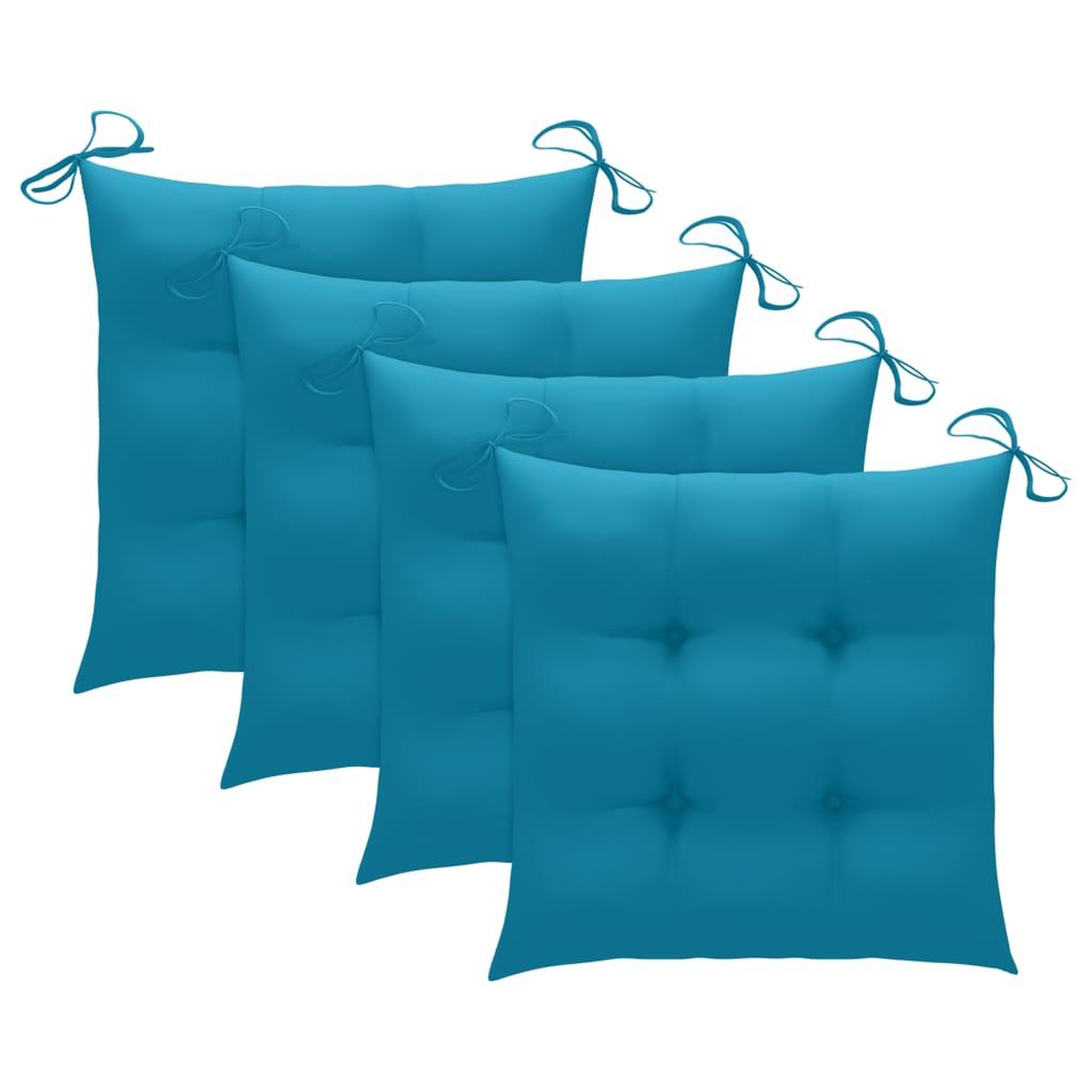 Voir la diapositive 3 : VIDAXL Chaises de jardin avec coussins bleu clair lot de 4 Teck massif