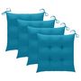Voir la diapositive 3 : VIDAXL Chaises de jardin avec coussins bleu clair lot de 4 Teck massif