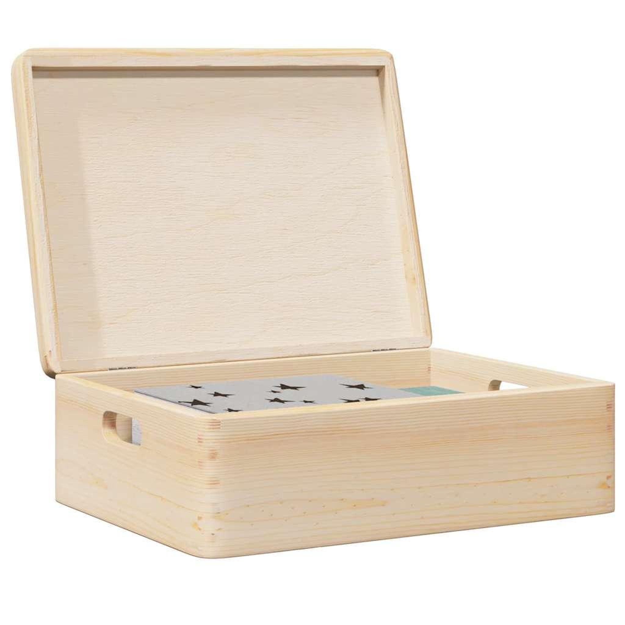 VIDAXL Boîte en bois avec couvercle et poignees bois de pin massif