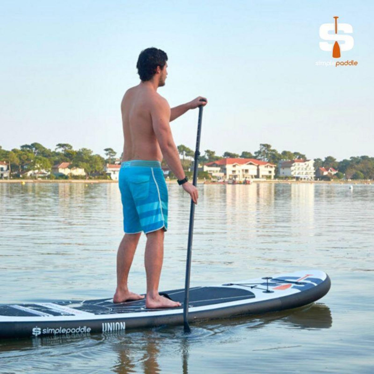 SIMPLE PADDLE Paddle Gonflable UNION 10'8 32'' 6  (320 x 81 x 15 cm) avec Pagaie, Leash, Pompe et Sac de Transport