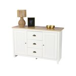 DIVERS Buffet 2 portes et 3 tiroirs en bois HANOI - Blanc