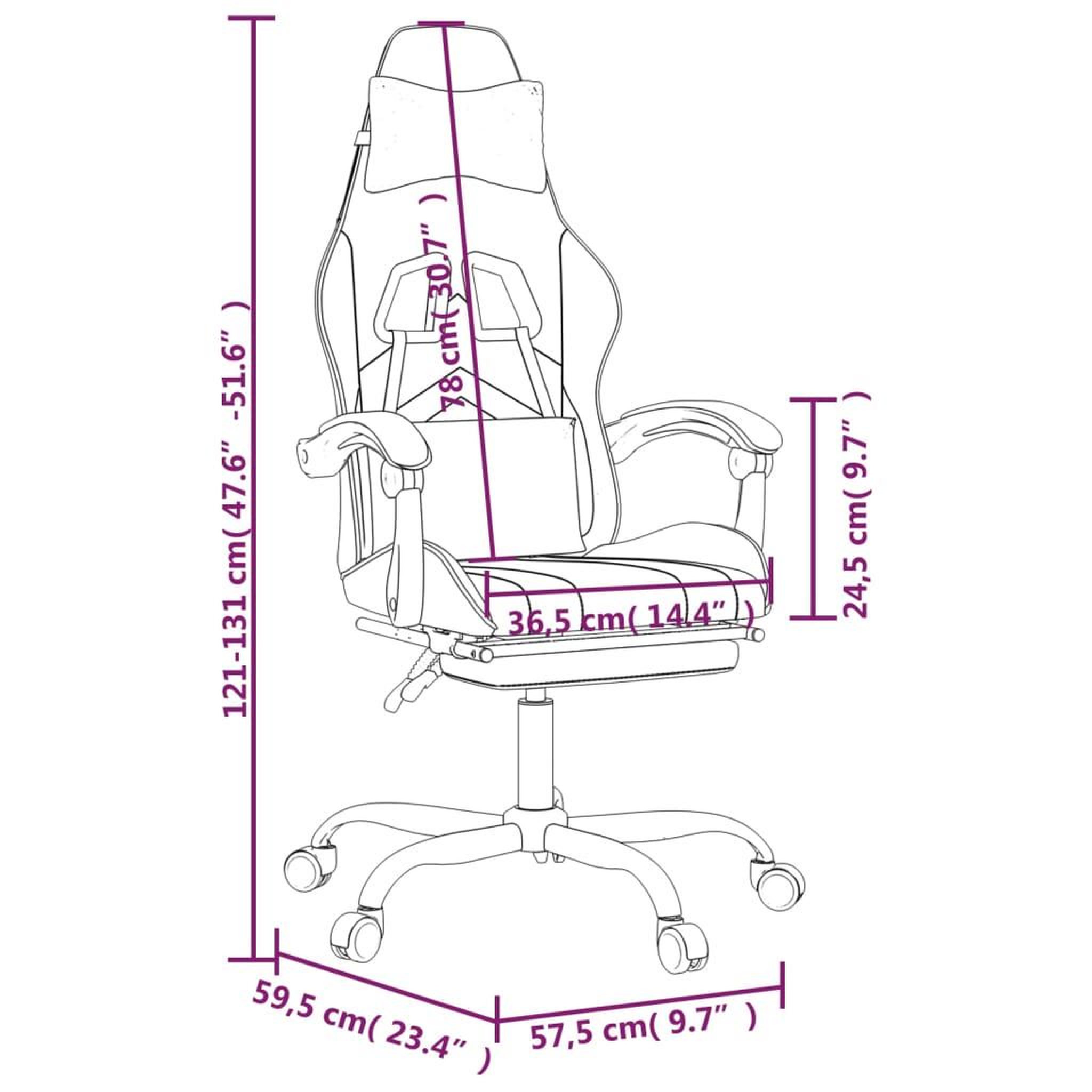 Voir la diapositive 6 : VIDAXL Chaise de jeu pivotante et repose-pied Noir et vert Similicuir