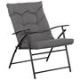 Voir la diapositive 1 : OUTSUNNY Chaise de camping pêche pliable portable haut dossier inclinable épais coussin matelassé inclus gris
