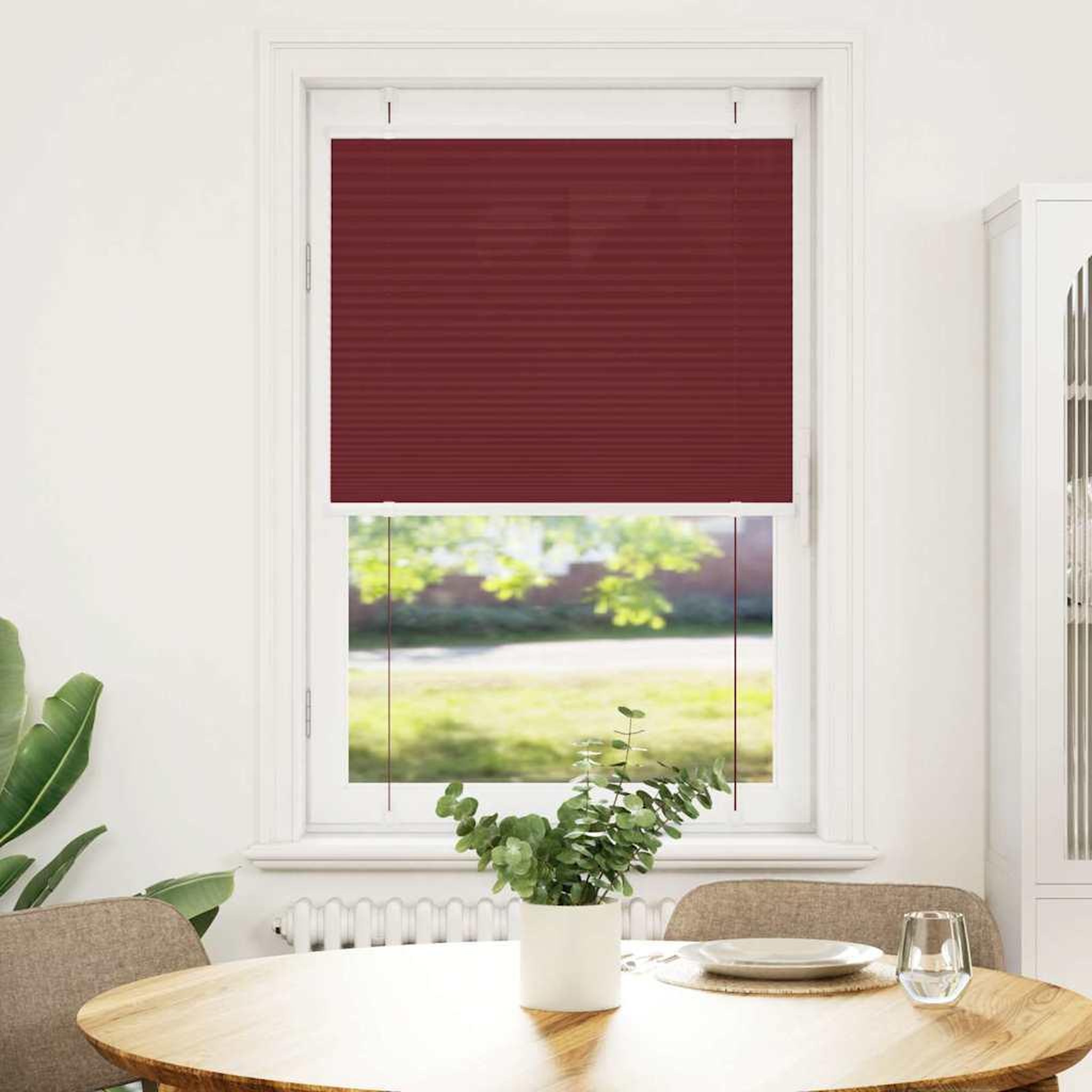 Voir la diapositive 2 : VIDAXL Store plisse rouge bordeaux 70x150 cm largeur du tissu 69,4 cm
