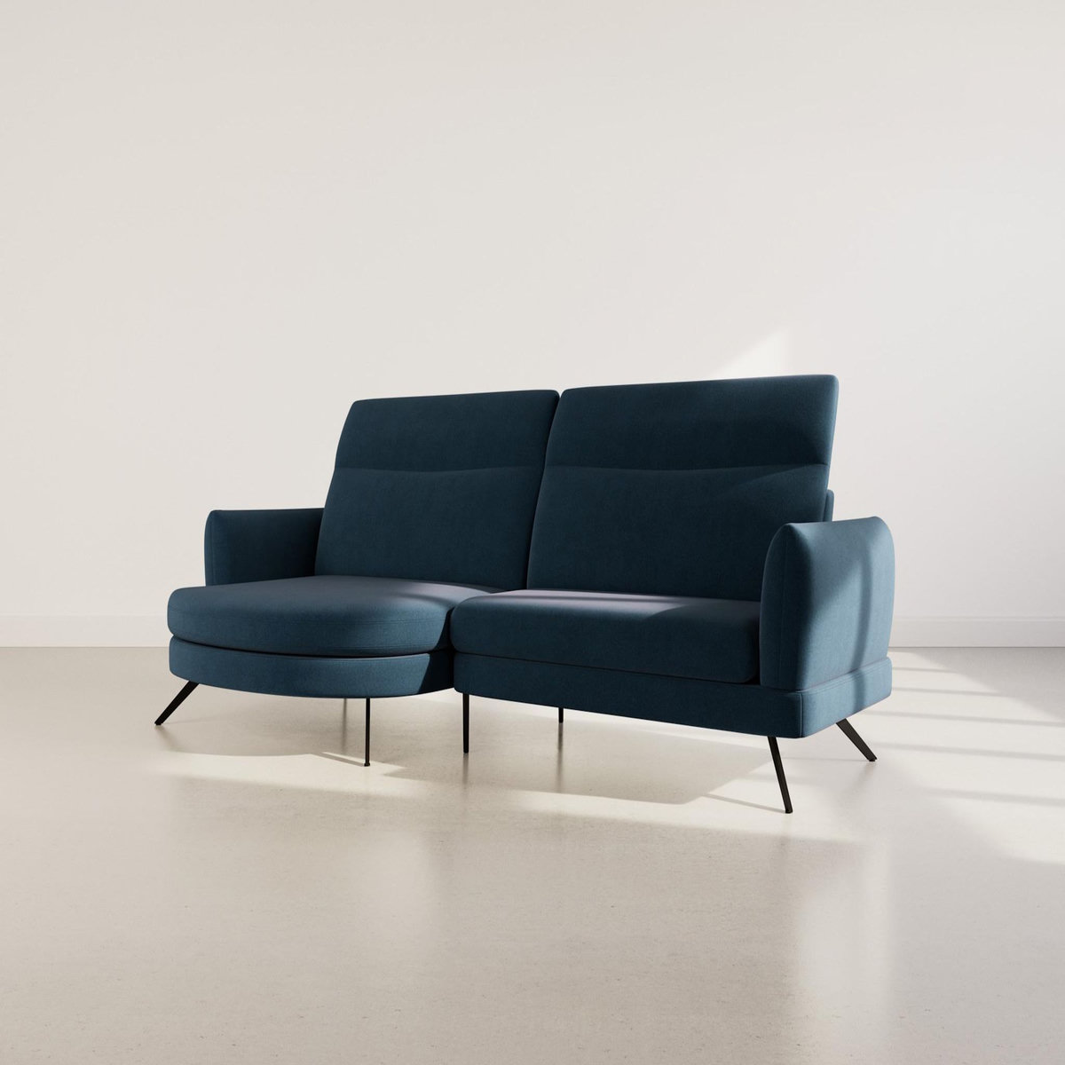 LISA DESIGN Terry - canapé d'angle gauche 4 places avec têtières réglables en tissu texturé