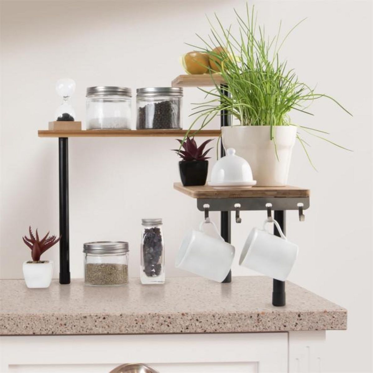 Paris Prix Étagère d'Angle Modulable  3 Niveaux  43cm Naturel