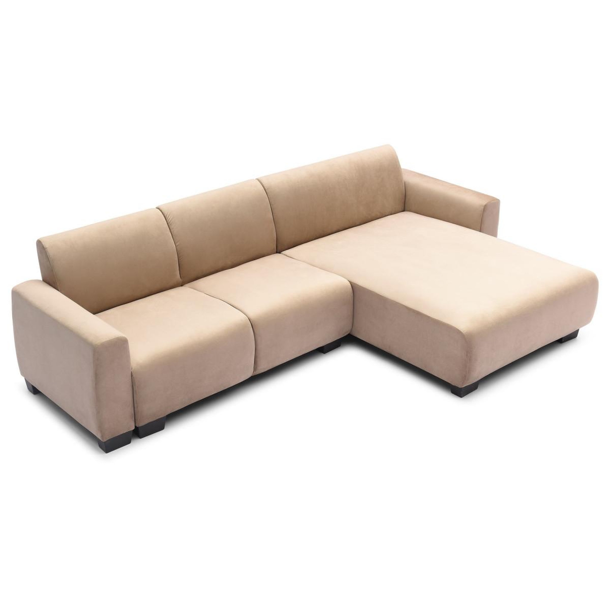Voir la diapositive 4 : Paris Prix Canapé d'angle réversible en velours  leo  292cm taupe