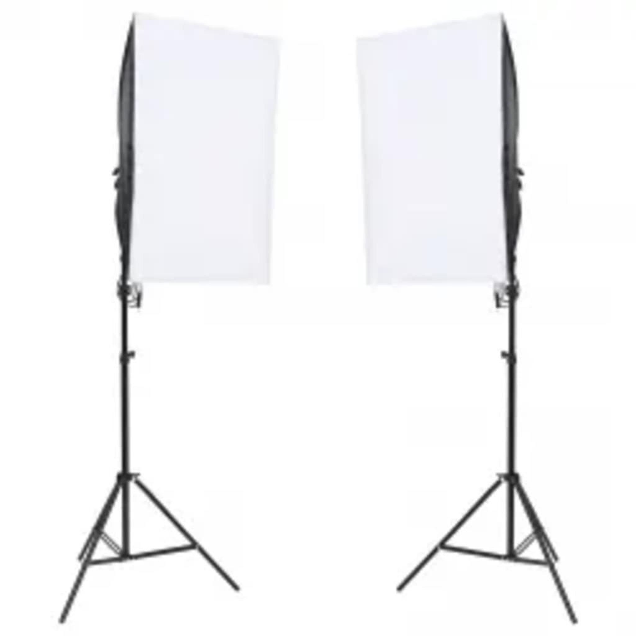 Voir la diapositive 2 : VIDAXL Kit de studio photo avec eclairage toile de fond et reflecteur