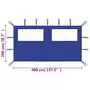 VIDAXL Paroi laterale de belvedere avec fenetres 4x2 m Bleu
