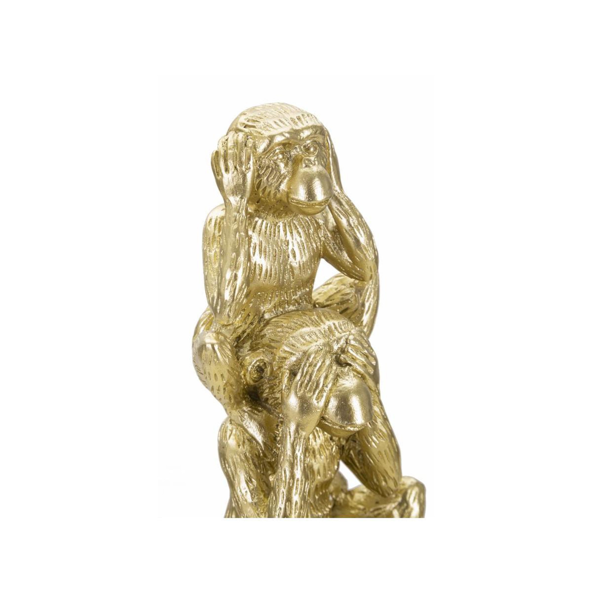 Voir la diapositive 3 : Paris Prix Statuette déco pyramide  3 singes  30cm or