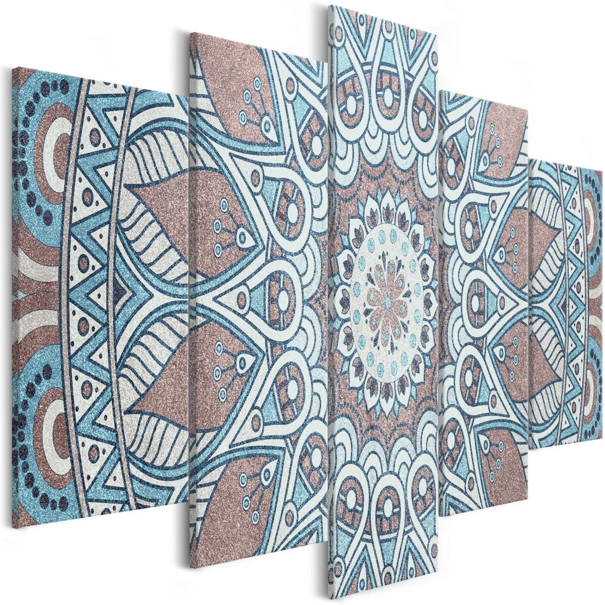 Paris Prix Tableau imprimé 5 panneaux  oriental circle wide. Coloris disponibles : Multicolore