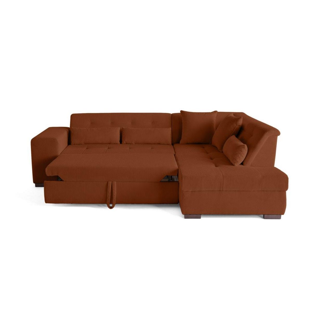 LISA DESIGN Vermont - canapé d'angle droit - 5 places - convertible - en velours côtelé