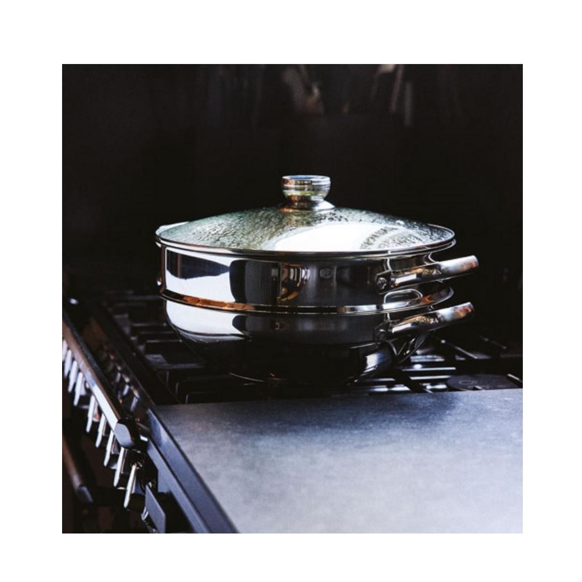 BAUMALU Wok & wok vapeur 2 en 1 32cm en inox - 343832