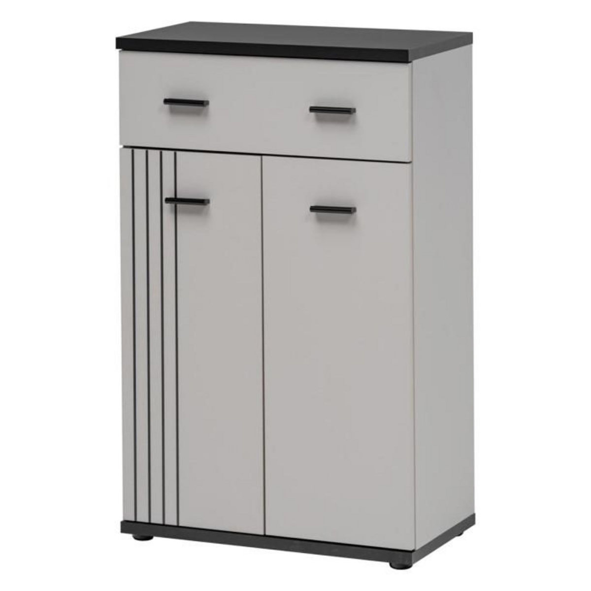 Paris Prix Meuble de Rangement  Hugo  96cm Gris & Noir