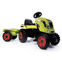 Voir la diapositive 1 : SMOBY Tracteur Claas farmer XL vert et sa remorque