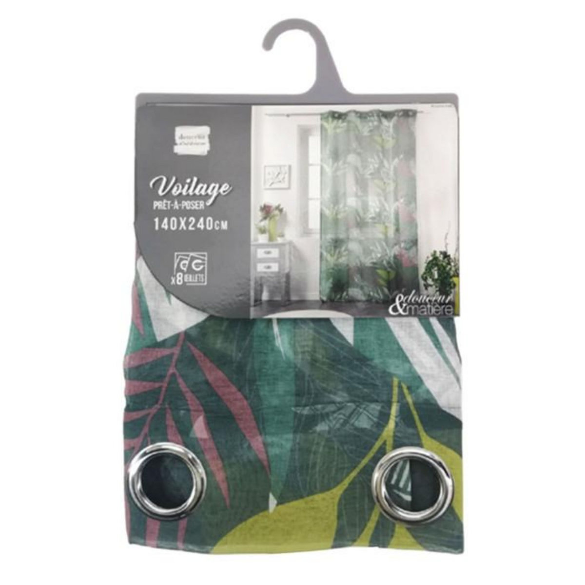 Paris Prix Rideau Voilage à Œillets  Assana  140x240cm Kaki