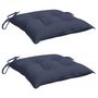 Voir la diapositive 3 : VIDAXL Coussins de chaise lot de 2 bleu marine 50x50x7 cm tissu oxford