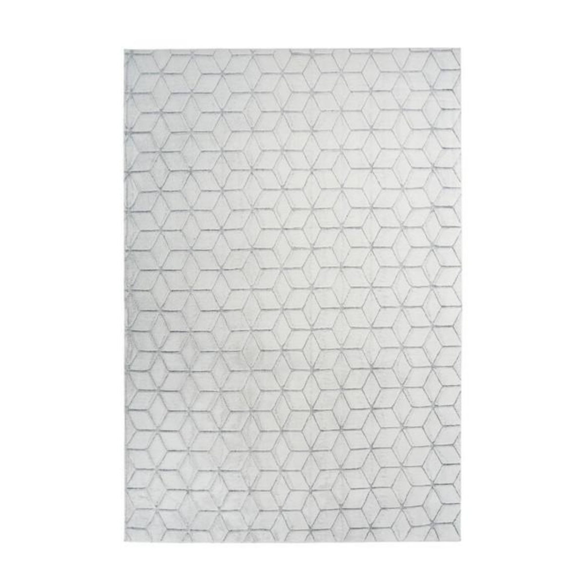Paris Prix Tapis Shaggy Effet 3D  Vivica  Blanc & Anthracite